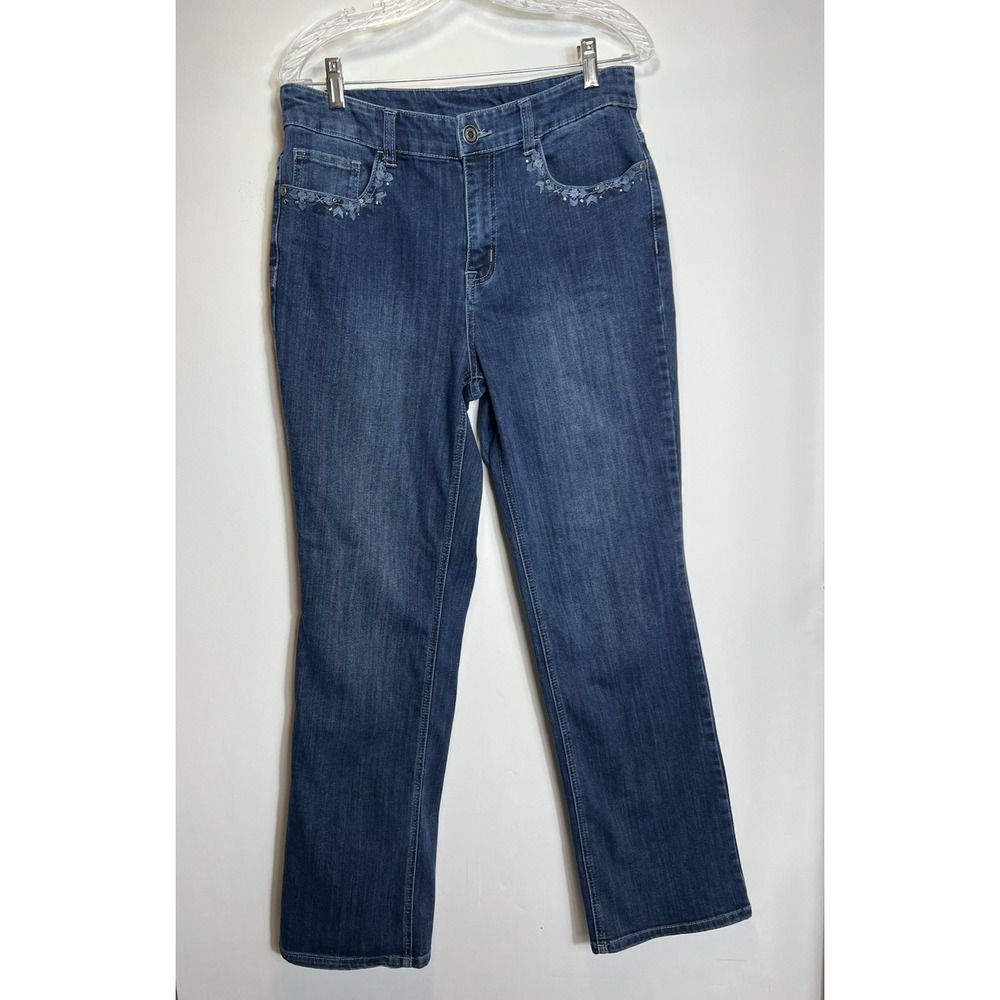 Christopher & Banks Jeans Decorative Pockets Women's size 14‎ Long